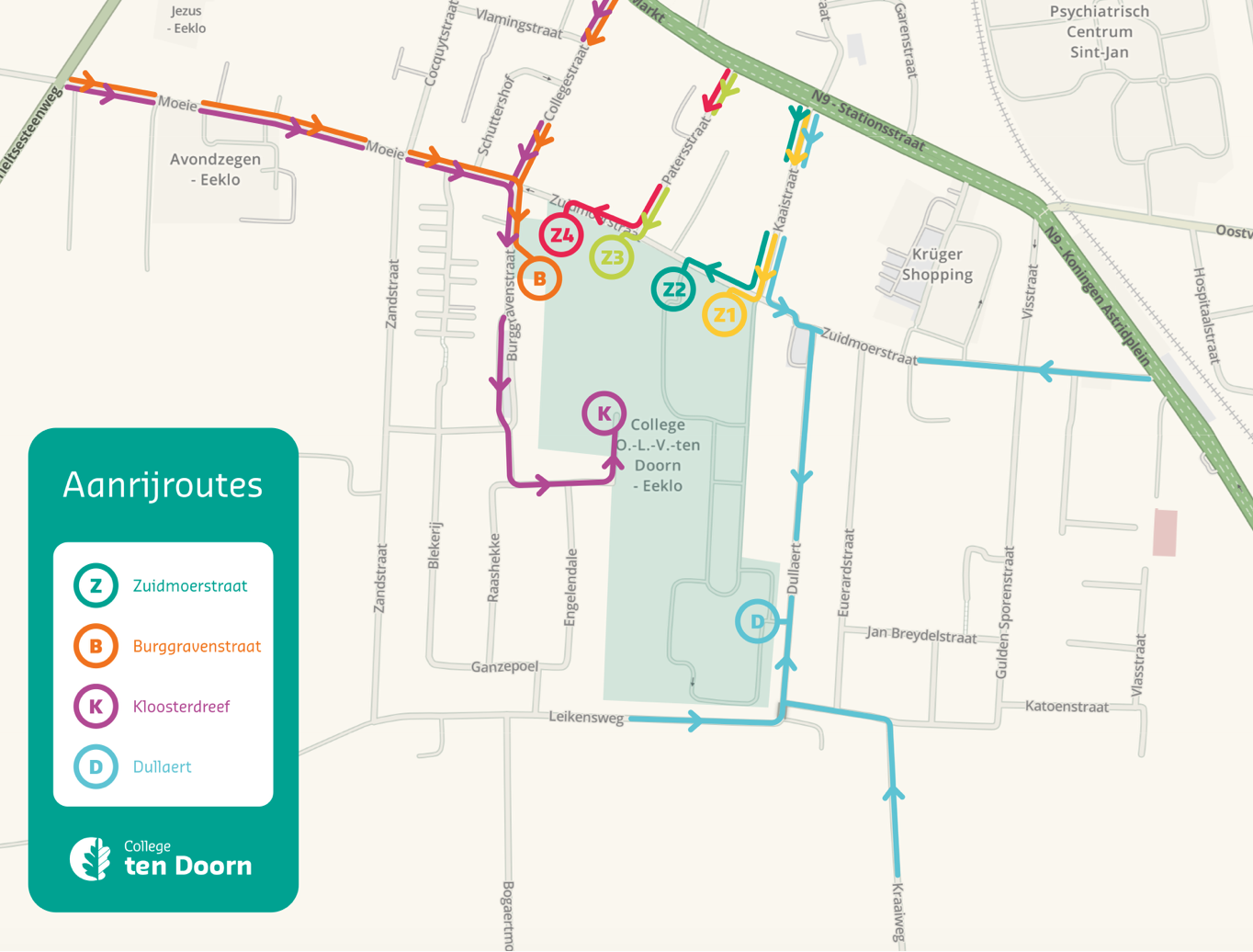 aanrijroutes inschrijvingen